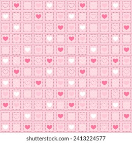 Seamless pattern with hand drawn heart. Background for textile, wrapping paper, fashion, illustration.