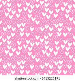 Seamless pattern with hand drawn heart. Background for textile, wrapping paper, fashion, illustration.