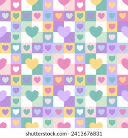 Seamless pattern with hand drawn heart. Background for textile, wrapping paper, fashion, illustration.