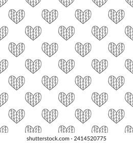 Seamless pattern with hand drawn heart doodle for decorative print, wrapping paper, greeting cards and fabric