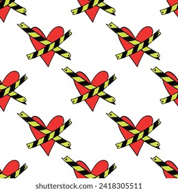 Patrón sin fisuras con doodle de corazón dibujado a mano para impresión decorativa, papel de envoltura, tarjetas de felicitación y tela