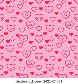 Seamless pattern with hand drawn heart. Background for textile, wrapping paper, fashion, illustration.