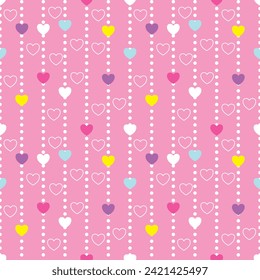 Seamless pattern with hand drawn heart. Background for textile, wrapping paper, fashion, illustration.