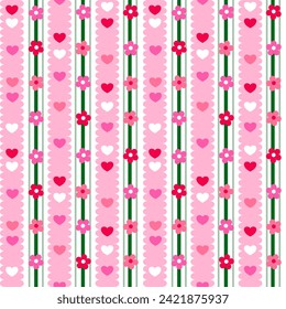 Seamless pattern with hand drawn heart. Background for textile, wrapping paper, fashion, illustration.