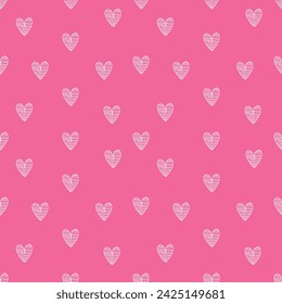 Seamless pattern with hand drawn heart. Background for textile, wrapping paper, fashion, illustration.