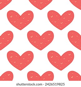 Seamless pattern with hand drawn heart doodle for decorative print, wrapping paper, greeting cards and fabric