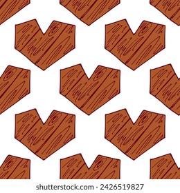 Seamless pattern with hand drawn heart doodle for decorative print, wrapping paper, greeting cards and fabric