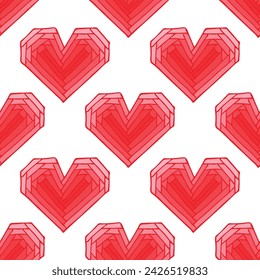 Patrón sin fisuras con garabato de corazón dibujado a mano para impresión decorativa, papel de embalaje, tarjetas de felicitación y tela