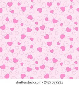 Seamless pattern with hand drawn heart. Background for textile, wrapping paper, fashion, illustration.