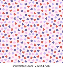 Seamless pattern with hand drawn heart. Background for textile, wrapping paper, fashion, illustration.