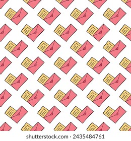 Seamless pattern with hand drawn heart doodle for decorative print, wrapping paper, greeting cards and fabric