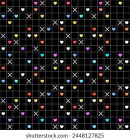 Seamless pattern with hand drawn heart. Background for textile, wrapping paper, fashion, illustration.