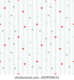 Seamless pattern with hand drawn heart. Background for textile, wrapping paper, fashion, illustration.