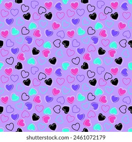 Seamless pattern with hand drawn heart. Background for textile, wrapping paper, fashion, illustration.