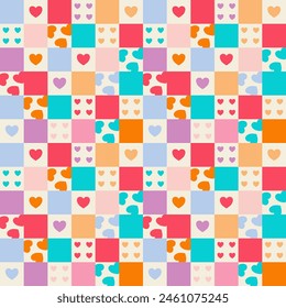 Seamless pattern with hand drawn heart. Background for textile, wrapping paper, fashion, illustration.