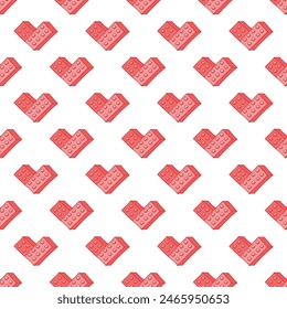 Seamless pattern with hand drawn heart doodle for decorative print, wrapping paper, greeting cards and fabric