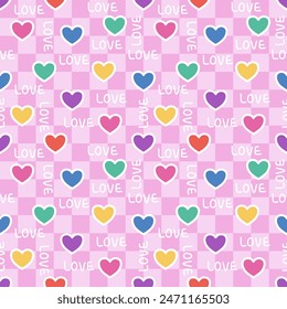 Seamless pattern with hand drawn heart. Background for textile, wrapping paper, fashion, illustration.