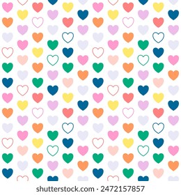 Seamless pattern with hand drawn heart. Background for textile,wrapping paper, fashion, illustration.