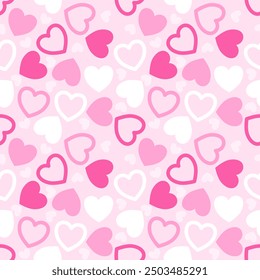 Seamless pattern with hand drawn heart. Background for textile, wrapping paper,fashion, illustration.