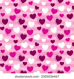 Seamless pattern with hand drawn heart. Background for textile, wrapping paper, fashion, illustration.