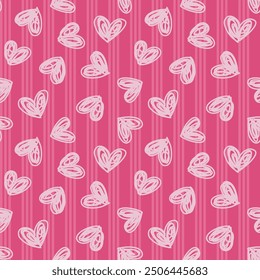 Seamless pattern with hand drawn heart. Background for textile, wrapping paper, fashion, illustration.