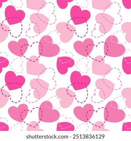 Seamless pattern with hand drawn heart. Background for textile, wrapping paper, fashion, illustration.