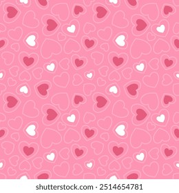 Seamless pattern with hand drawn heart. Background for textile, wrapping paper, fashion, illustration.