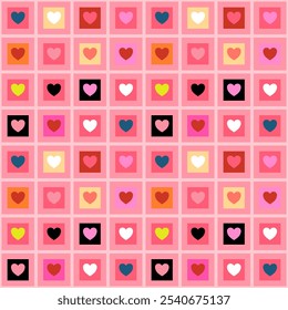 Seamless pattern with hand drawn heart. Background for textile, wrapping paper, fashion, illustration.