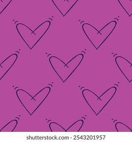 Seamless pattern with hand drawn heart doodle for decorative print, wrapping paper, greeting cards and fabric
