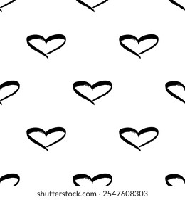 Seamless pattern with hand drawn heart doodle for decorative print, wrapping paper, greeting cards and fabric