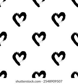 Seamless pattern with hand drawn heart doodle for decorative print, wrapping paper, greeting cards and fabric