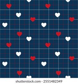 Seamless pattern with hand drawn heart. Background for textile, wrapping paper, fashion, illustration.