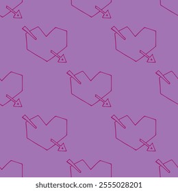 Seamless pattern with hand drawn heart doodle for decorative print, wrapping paper, greeting cards and fabric