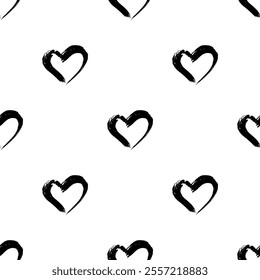 Seamless pattern with hand drawn heart doodle for decorative print, wrapping paper, greeting cards and fabric