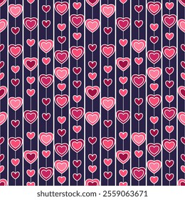 Seamless pattern with hand drawn heart. Background for textile, wrapping paper, fashion, illustration.