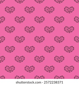 Seamless pattern with hand drawn heart doodle for decorative print, wrapping paper, greeting cards and fabric