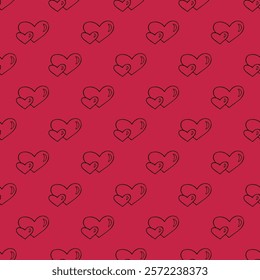 Seamless pattern with hand drawn heart doodle for decorative print, wrapping paper, greeting cards and fabric