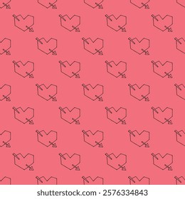 Seamless pattern with hand drawn heart doodle for decorative print, wrapping paper, greeting cards and fabric