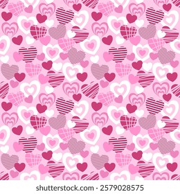 Seamless pattern with hand drawn heart. Background for textile, wrapping paper, fashion, illustration.