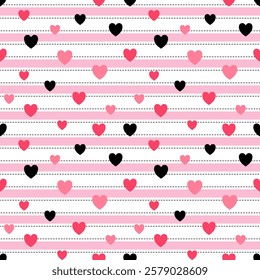 Seamless pattern with hand drawn heart. Background for textile, wrapping paper, fashion,illustration.