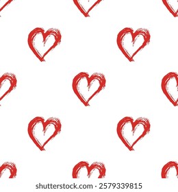 Seamless pattern with hand drawn heart doodle for decorative print, wrapping paper, greeting cards and fabric