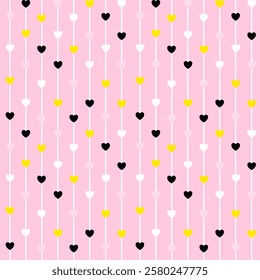 Seamless pattern with hand drawn heart. Background for textile, wrapping paper, fashion, illustration.