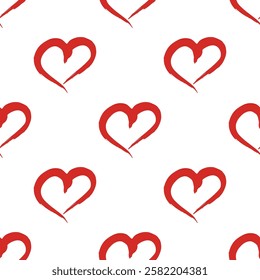 Seamless pattern with hand drawn heart doodle for decorative print, wrapping paper, greeting cards and fabric