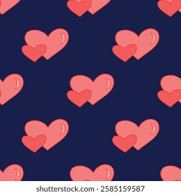 Seamless pattern with hand drawn heart doodle for decorative print, wrapping paper, greeting cards and fabric