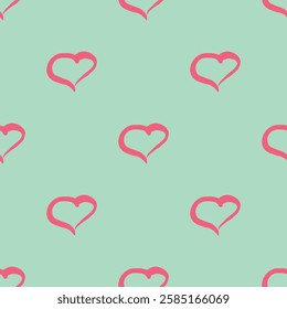 Seamless pattern with hand drawn heart doodle for decorative print, wrapping paper, greeting cards and fabric