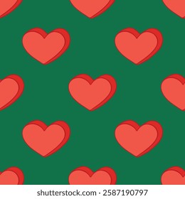 Seamless pattern with hand drawn heart doodle for decorative print, wrapping paper, greeting cards and fabric