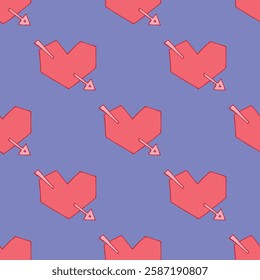 Seamless pattern with hand drawn heart doodle for decorative print, wrapping paper, greeting cards and fabric