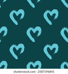 Seamless pattern with hand drawn heart doodle for decorative print, wrapping paper, greeting cards and fabric