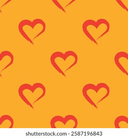 Seamless pattern with hand drawn heart doodle for decorative print, wrapping paper, greeting cards and fabric