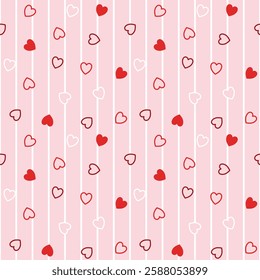 Seamless pattern with hand drawn heart. Background for textile, wrapping paper, fashion, illustration.